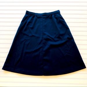 Vintage A-line Knee Length Midi High Waist Skirt Navy Blue Levi Strauss and Co